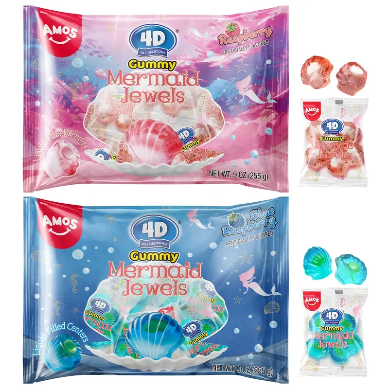 Amos 4D Mermaid Jewels Gummy Candy - Plus Size