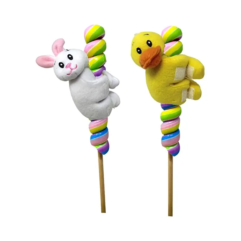 Albert's Easter Plush Rabbit and Duck with Lollipop 1.76 oz.