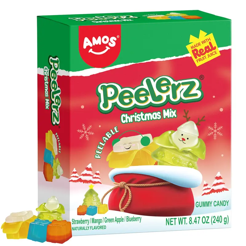 Amos Peelerz Christmas Mix Gummy Candy - 8.47oz