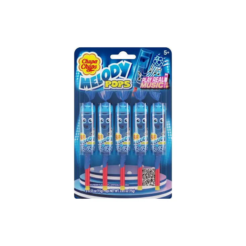 Chupa Chups Melody Pops Pack of 5 Blue Raspberry 2.65 oz.