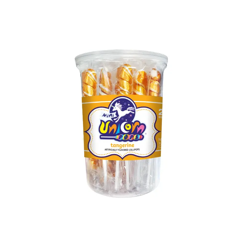 Orange & White Tangerine Mini Unicorn Pop - 24 Count Tub