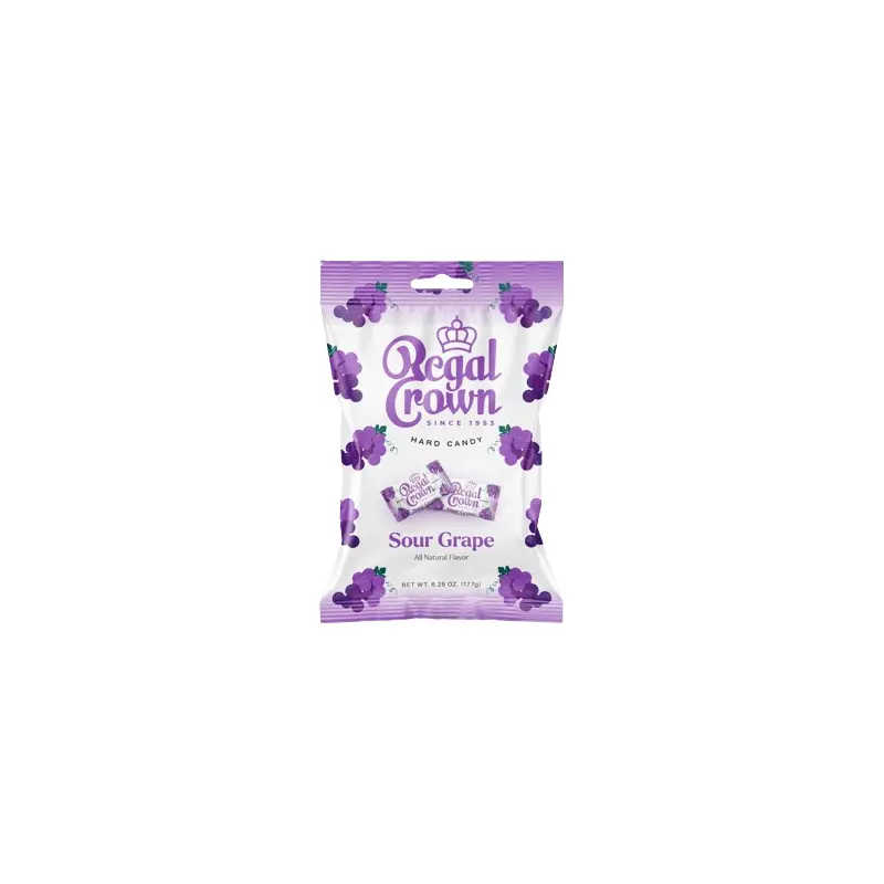 Regal Crown Wrapped Sour Grape Hard Candy 6.25 oz. Bag