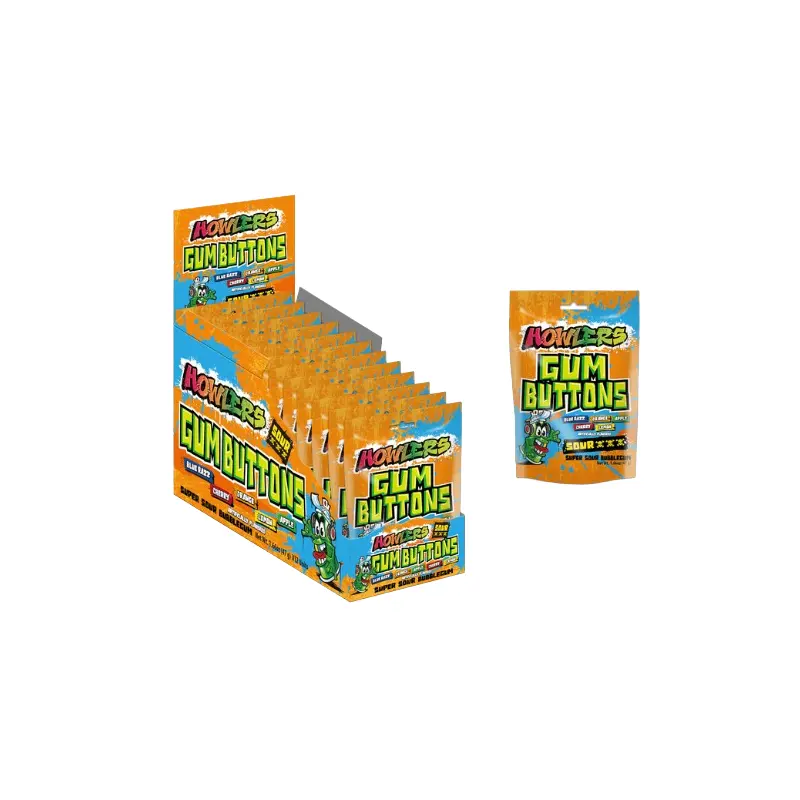 Albert's Howlers Sour Gum Buttons 1.66 oz. Bag