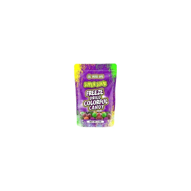 Bliss Life Freeze Dried Super Sour Colorful Candy 3 oz. Bag