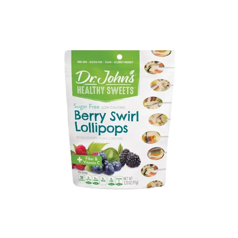 Dr. John's Sugar Free Berry Swirl Lollipops 3.2 oz. Bag