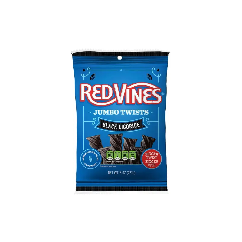 Red Vines Jumbo Twist Black Licorice 8 oz. Bag