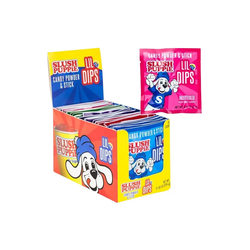 Slush Puppie Lil Dips Assorted Candy Powder and Stick 0.31 oz.