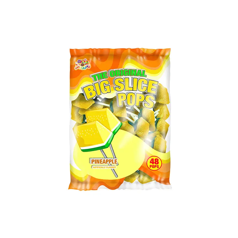 Big Slice Pops Pineapple Lollipops - Bag of 48