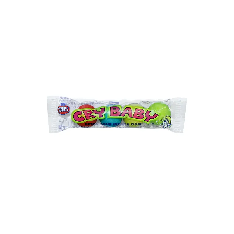 Dubble Bubble Cry Baby Extra Sour Gumball 4-Ball Tube 0.64 oz.