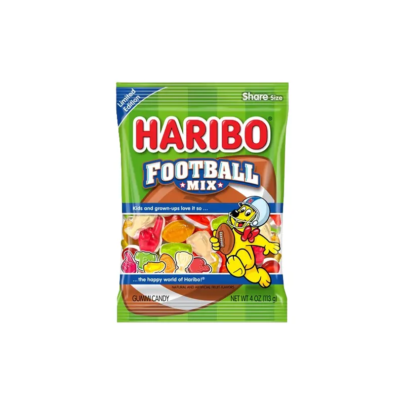 Haribo Football Mix Limited Edition Gummi Candy 4 oz. Bag