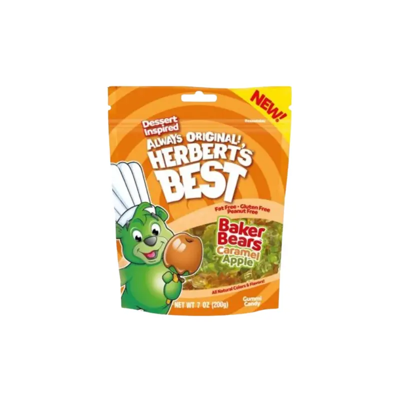 Herbert's Best Caramel Apple Baker Bears Gummi Candy 7 oz. Bag