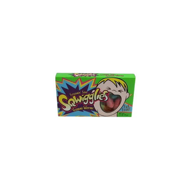 Screamin' Sour Sqwigglies Gummi Worms - 3.5-oz. Theater Box
