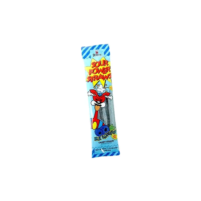 Sour Power Blue Raspberry Candy Straws - 1.75-oz. Pack