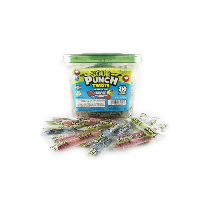 Assorted Sour Punch Twists Candy - Tub of 210