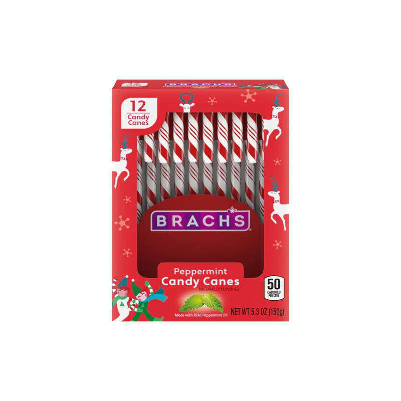 Brach's Red and White Mint Canes 12 Count Box 5.3 oz.