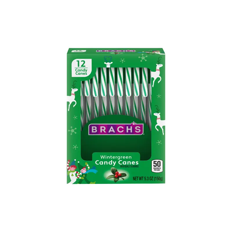 Brach's Wintergreen Candy Canes 12 Count Box 5.3 oz.