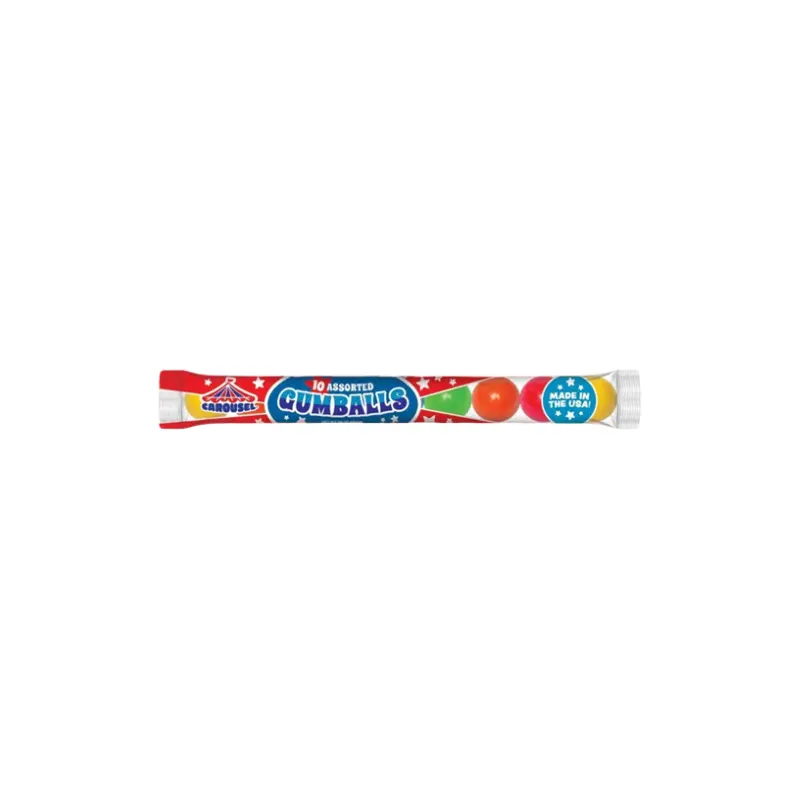 Carousel Assorted Gumballs 10 Ball Tube