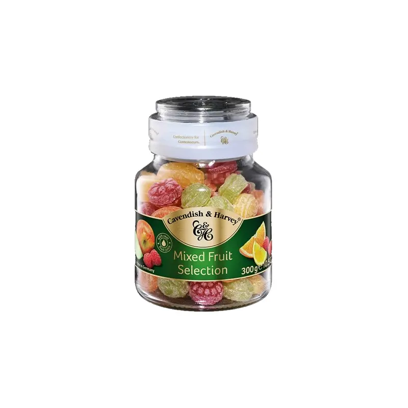 Cavendish & Harvey Mixed Fruit Candy Jar 10.5 oz.