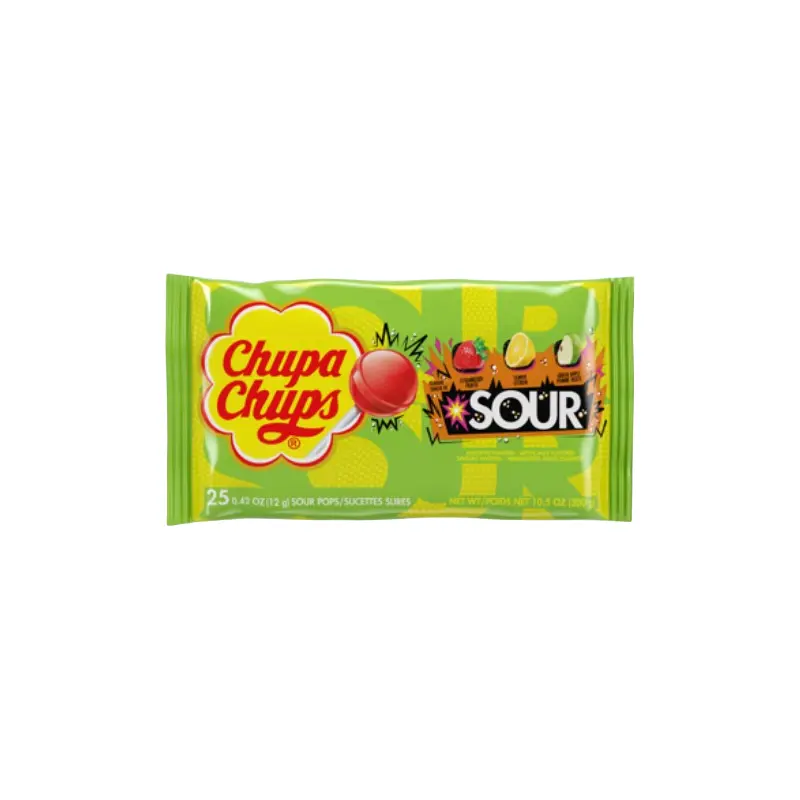 Chupa Chups Sour Assorted Pops 10.5 oz. Bag
