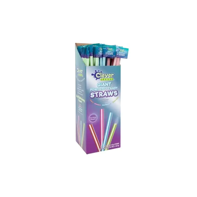 Clever Candy Assorted Giant Powder Candy Straws 0.42 oz.