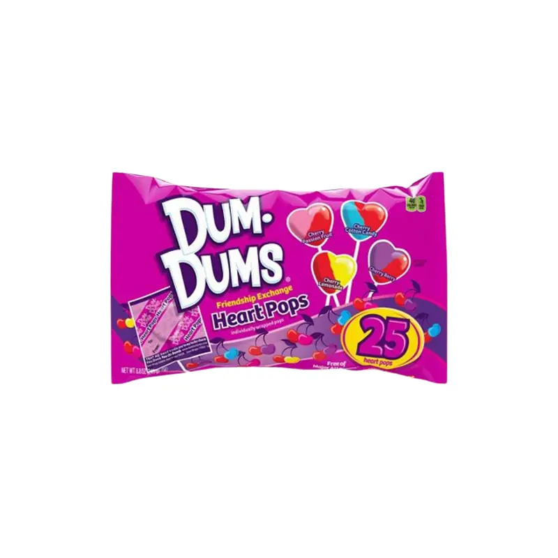 Dum Dums Friendship Exchange Heart Pops - Bag of 25