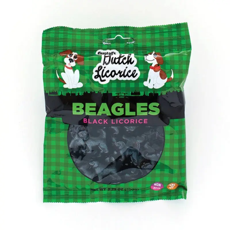 Gustaf's Dutch Black Licorice Beagles - 5.29-oz. Bag