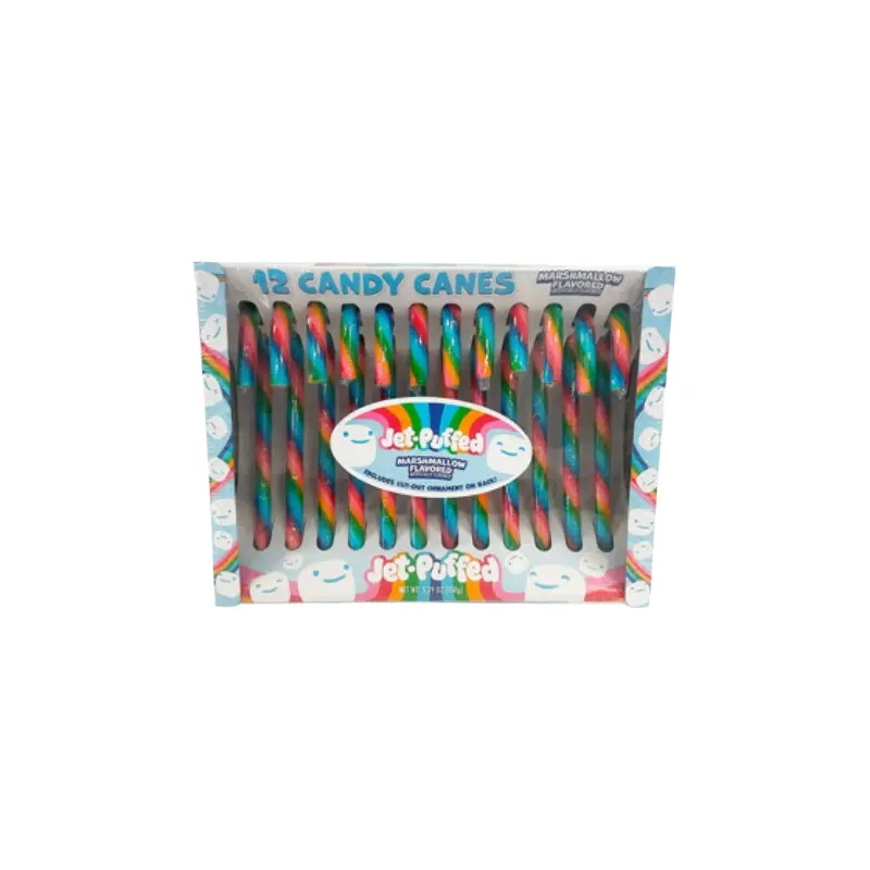 Kraft Jet Puffed Marshmallow Rainbow Candy Cane 12 Count 5.29 oz. Box