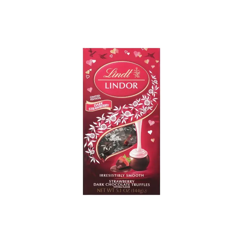 Lindt Lindor Dark Strawberry Truffles 5.1 oz. Bag