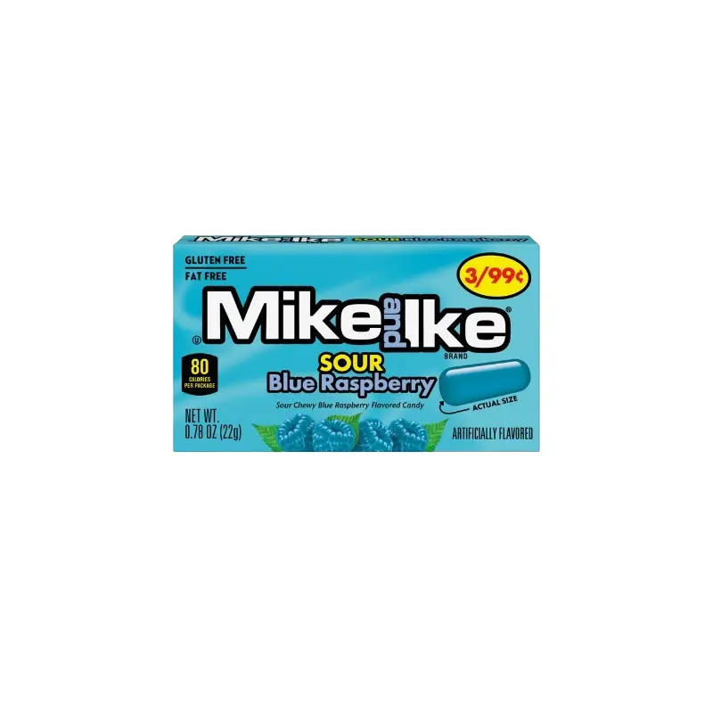 Mike and Ike Sour Blue Raspberry 0.78 oz. Box