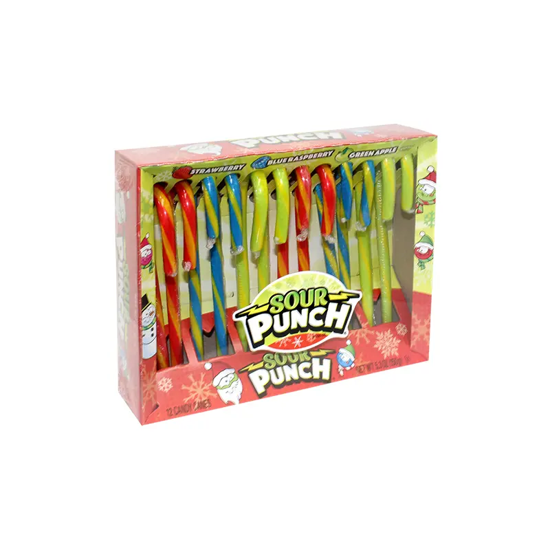 Sour Punch Assorted Candy Canes - 12 Count 5.3 oz. Box