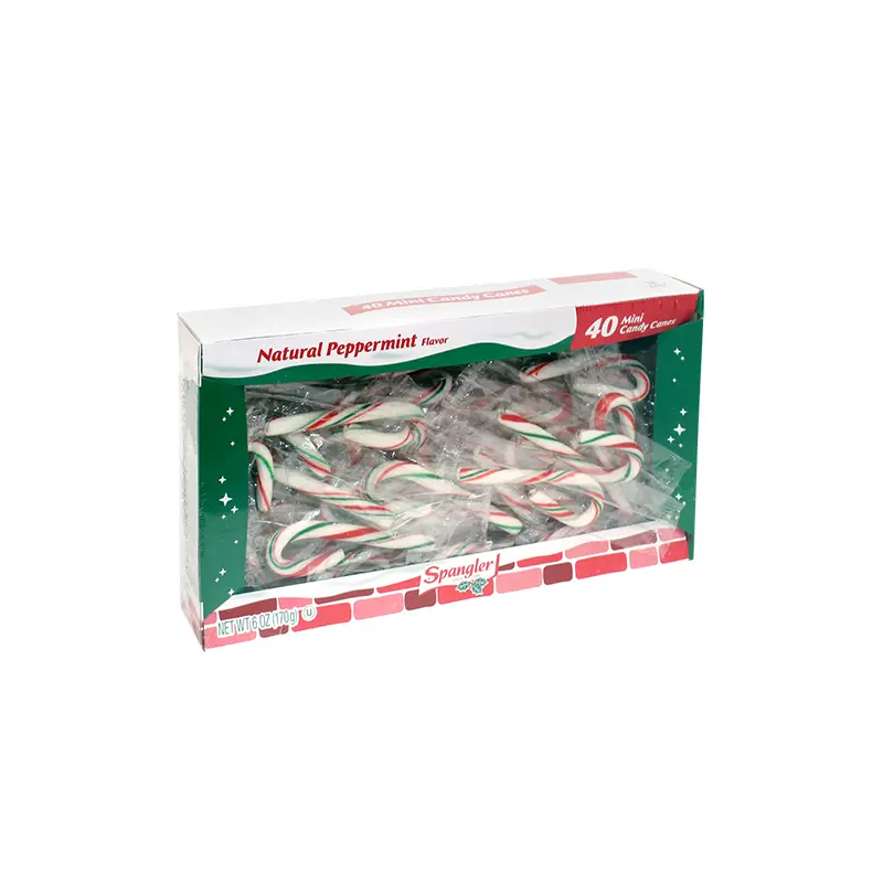 Spangler Mini Canes Peppermint Red, Green & White 40 Count Box