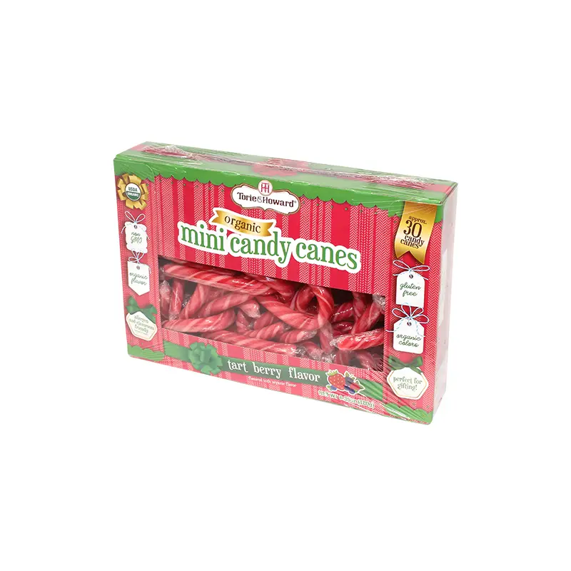 Torie and Howard Organic Mini Candy Canes Tart Berry 6.35 oz. Box