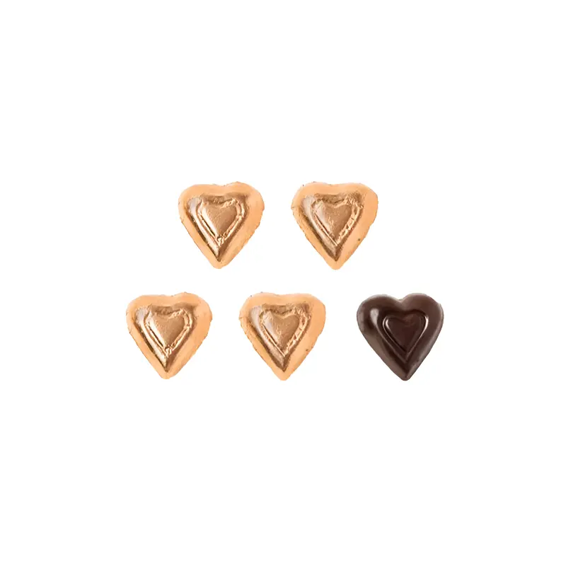 Dark Chocolate Bronze Hearts 1.5 lb Bulk Bag