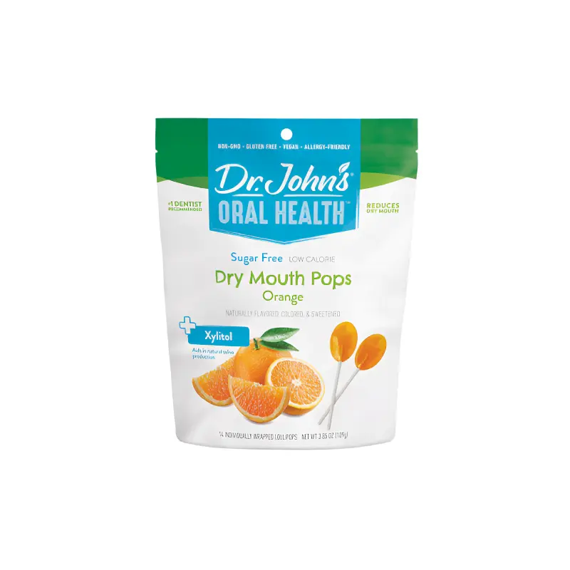 Dr. John's Oral Health Dry Mouth Pops Orange 3.85 oz. Bag