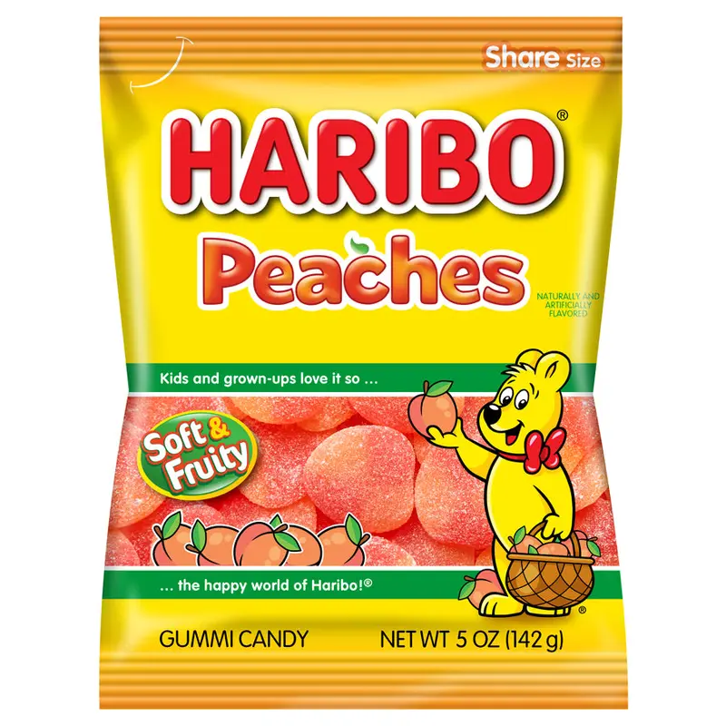 Haribo Peaches Gummi Candy - 5-oz. Bag