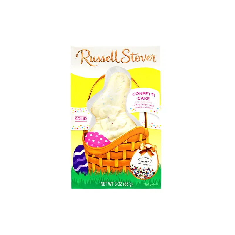 Russell Stover Confetti Cake Flat Back Rabbit 3 oz.