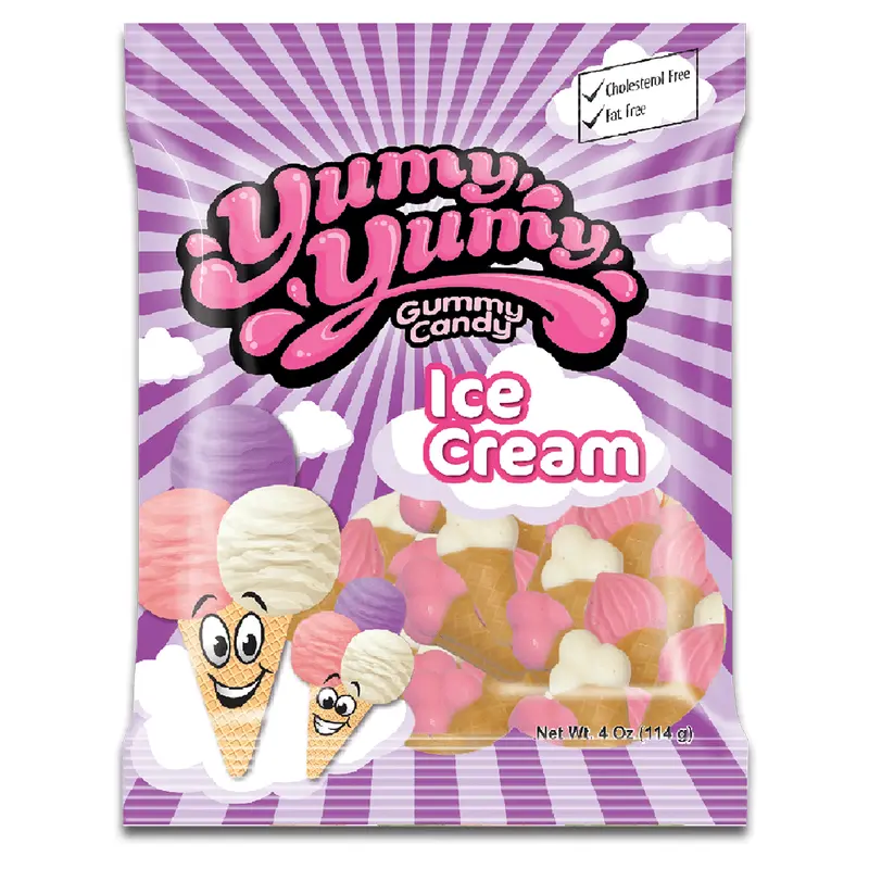 Yumy Yumy Ice Cream Cones Gummy Candy - 4-oz. Bag