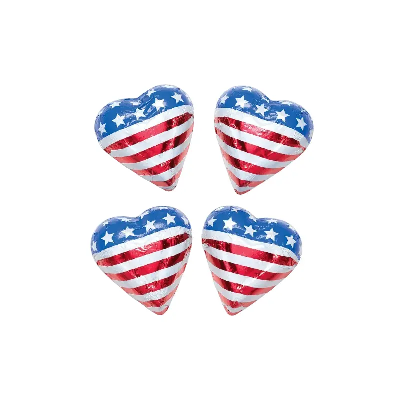 Foiled Milk Chocolate American Hearts - Bulk Bags