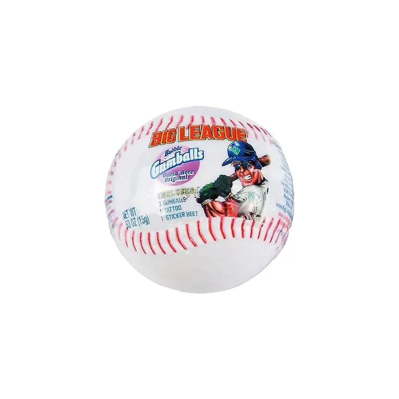 Big League Chew Bubble Gumballs Filled Baseballs .53 oz.