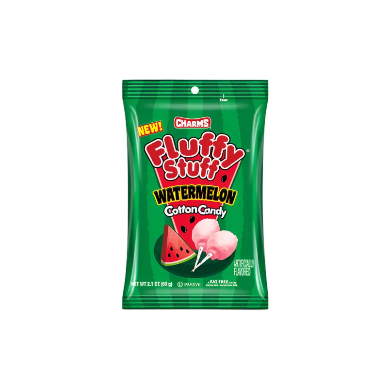 Charms Fluffy Stuff Watermelon Cotton Candy 2.1 oz. Bag