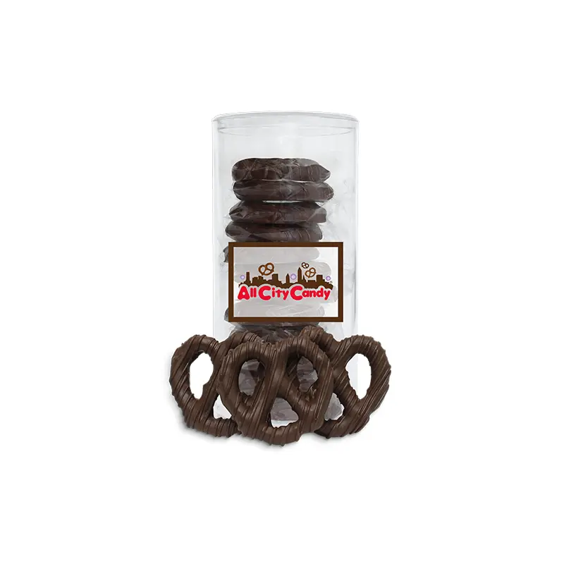 Dark Chocolate Hand Dipped Pretzel Twists 12 pc. Tube