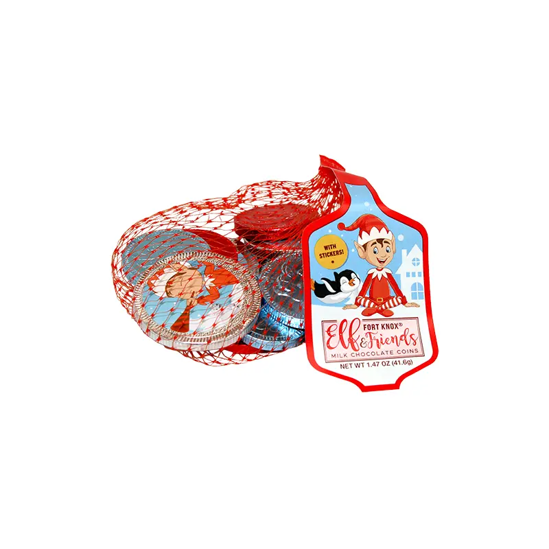 Fort Knox Elf & Friends Milk Chocolate Coins 1.47 oz. Mesh Bag