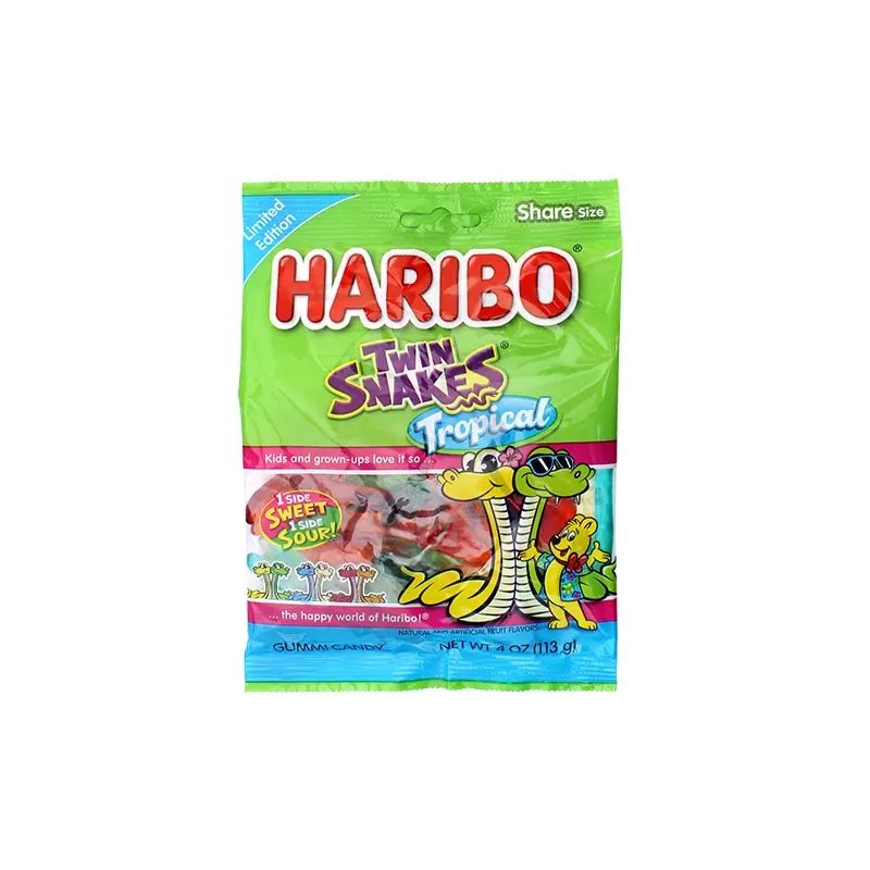 Haribo Twin Snakes Tropical 4 oz. Bag