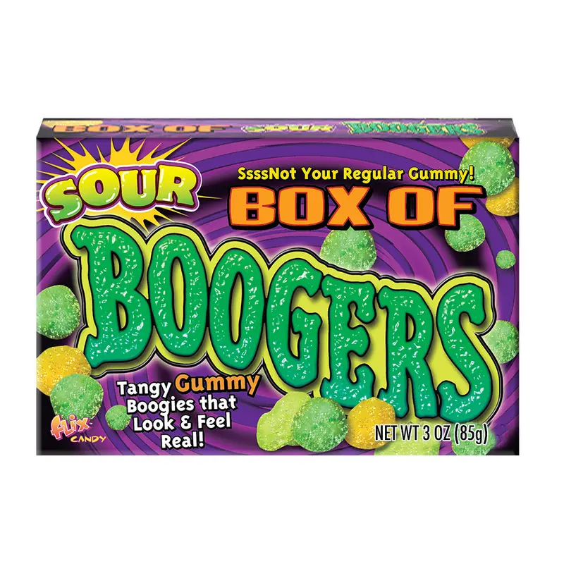 Sour Box of Boogers Gummi Candy 3 oz. Box