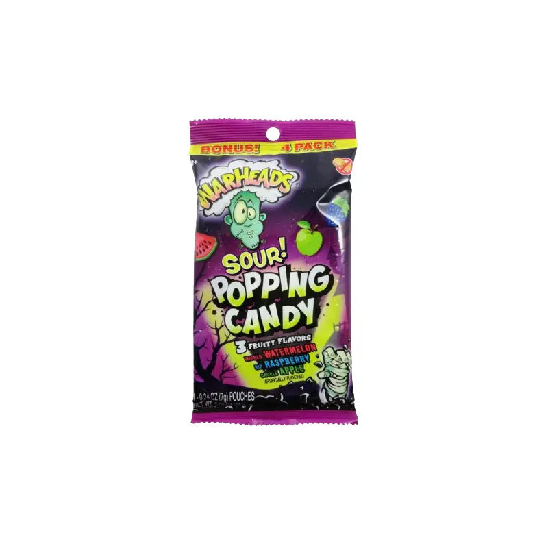 Warheads Halloween Sour Popping Candy 4 pack 0.98 oz. Bag