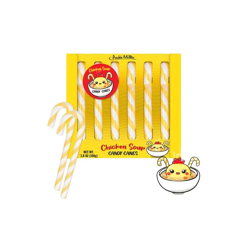 Archie McPhee Chicken Soup 6 Count Candy Cane 3.8 oz. Box