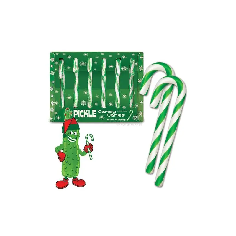 Archie McPhee Pickle Candy Canes - Box of 6