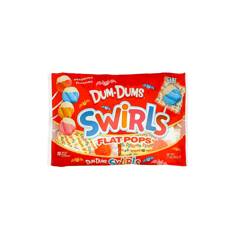Dum Dum Swirls Halloween Flat Pops 7.1 oz. Bag