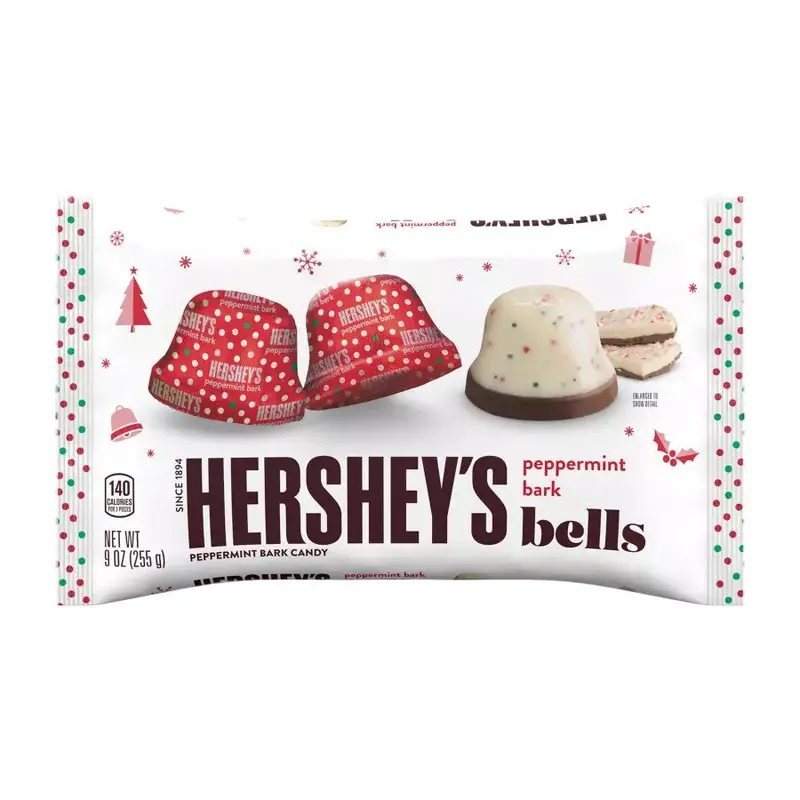 Hershey's Peppermint Bark Bells 9 oz. Bag