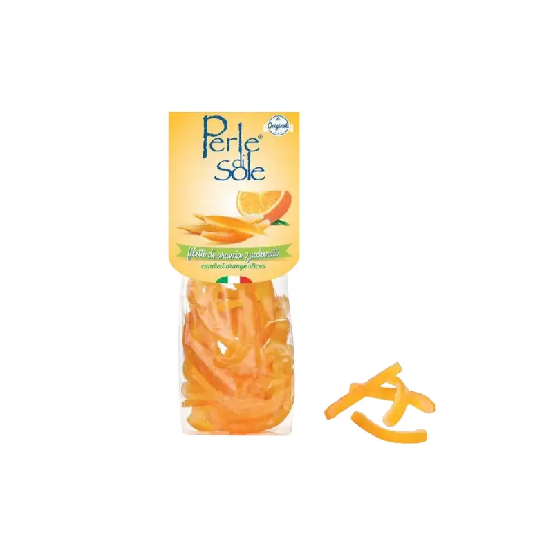 Perle di Sole Candied Orange Peels 3.5 oz. Bag
